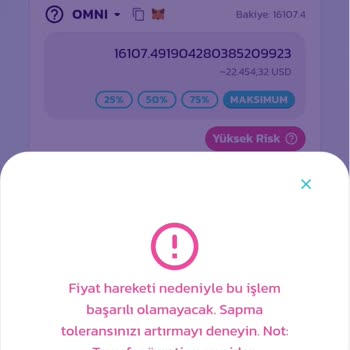 Pancakeswap Omni Coin Aldım Satamıyorum