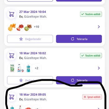 Getir Ödeme İadesi Yapılmıyor