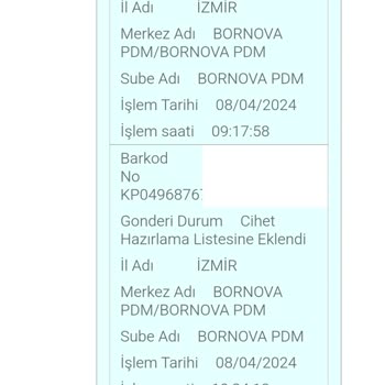 PTT Kargo 12 Gün Oldu, Teslimat Yok. Bornova PDM Telefonlara Bakmıyor.