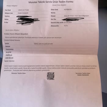 Monster Notebook Tekrarlayan Bilgisayar Sorunları Ve Müşteri Hizmetleri Telaşı