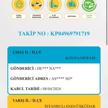 PTT Kargo KP04969791719 Takip Numaralı Kargom Nerede?
