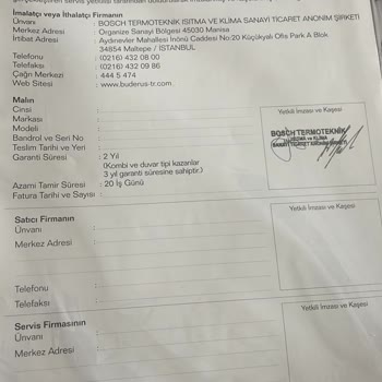 Seri No : 82902391653767356901283 Buderus Kombi Isıtma Problemi