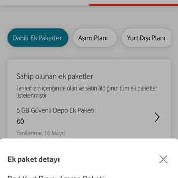 Vodafone Dahili Paketimi Tanımlamamış.