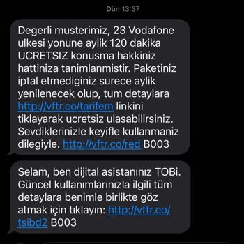 Vodafone Dahili Paketimi Tanımlamamış.