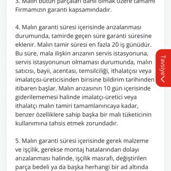 Arzum Garanti Süresi İçinde Onarım Yapmıyor.