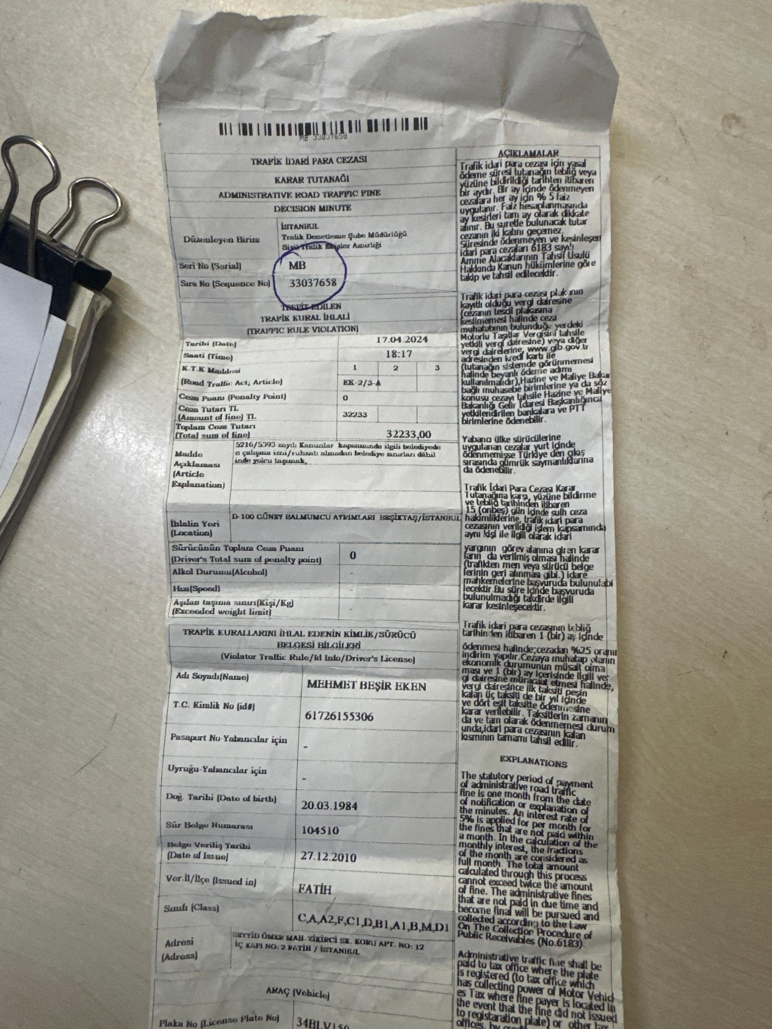 Martı Tag Sürücü Cezası - Şikayetvar