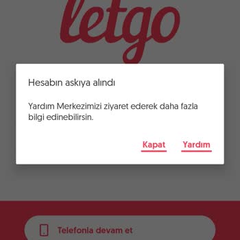 Sebepsiz Letgo Hesabım Askıya Alındı