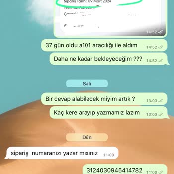 Tiamob Ve A101 Parası Ödenmiş Ürünümü Göndermiyor 40 Gün Oldu