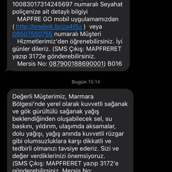 Mapfre Sigortadan Bilgim Dışında Sigorta Yapıldığı Mesajı Aldım