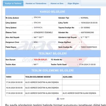 Trendyol Ve Aras Kargo Teslimat Sorunu: Bilgi Talebi