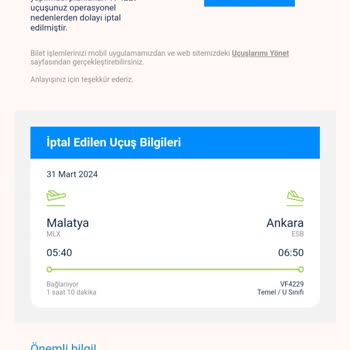 Ajet Uçağı İptal Eti
