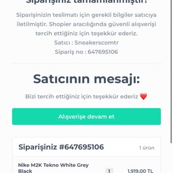 Shopier Sneakerscomtr Siparişimi Yollamadı Mağazaya Da Ulaşamıyorum