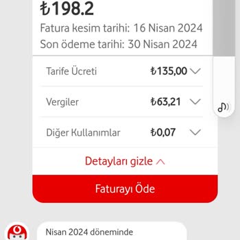Vodafone Faturama Ek Vergi