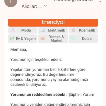 Trendyol "Şüpheli Yorum" Sebebiyle Yorumlarımı İptal Ediyor!