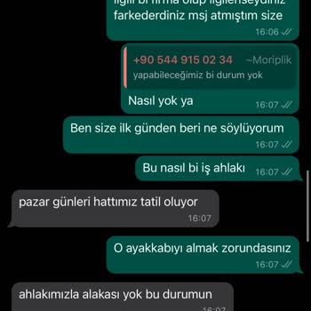 Moriplik Ben Böyle İş Ahlakı Görmedim Gerçekten
