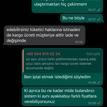 Moriplik Ben Böyle İş Ahlakı Görmedim Gerçekten