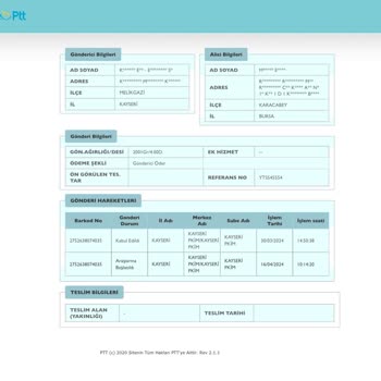 PTT Kargo Kargom Teslim Edilmedi