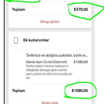 Vodafone Adımlı Aşım Ücreti ( İnternet)