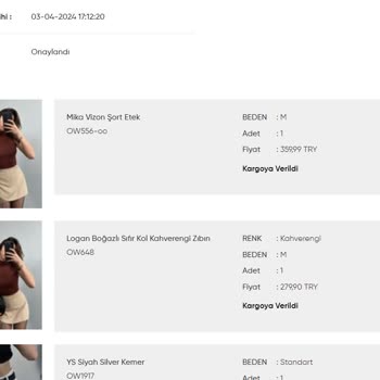 Oyku Wear Siparişim Gelmiyor Ve Müşteri Temsilcisi Cevap Vermiyor.
