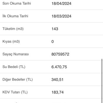 BUSKİ Yüksek Su Faturası