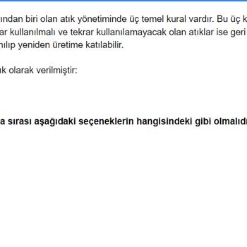 EBA (Eğitim Bilişim Ağı) Yanlış Şıklı Soru