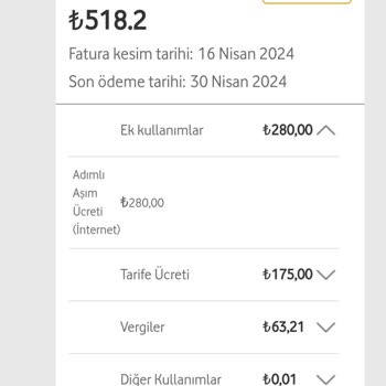 Vodafone Otomatik Aşım Özelliği Çalışmıyor