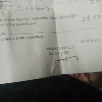 Keçiören Belediyesi Encümen Adı Altında Yazılan Ceza