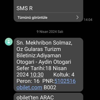 Öz Gülaras Turizm Hizmet Eksik Arızalı Araç