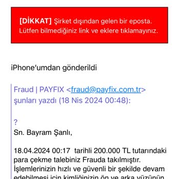 PayFix Hesabıma Para Yatmadı Mağduriyetimin Giderilmesi Rica Ediyorum