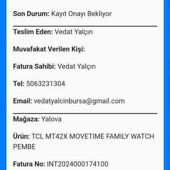 Vatan Bilgisayar Çocuk Saati Aldım Almadan Bozuk Çıktı Değiştirmediler