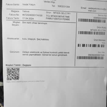 Vatan Bilgisayar Çocuk Saati Aldım Almadan Bozuk Çıktı Değiştirmediler