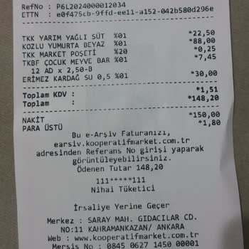 Tarım Kredi Kooperatif Market Merzifon'da Poşet Sorunu Ve Personel Tutumu