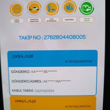 PTT Kargo Uygulama Üzerinden Verilen Siparişin Teslim Edilmediği Şikayeti