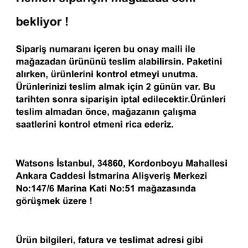 Watsons Tıkla Gel Al Siparişi Mağduriyeti