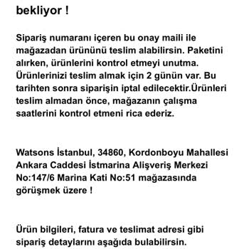 Watsons Tıkla Gel Al Siparişi Mağduriyeti