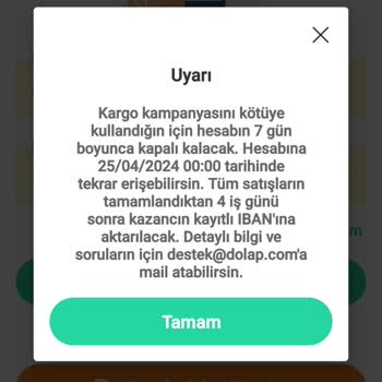 Dolap Uygulaması Saçma Gerekçe İle Hesabımın Askıya Alınması
