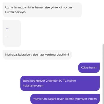 Getir Kampanyayı Kullandırmıyor Canlı Destek Cevap Vermiyor :)