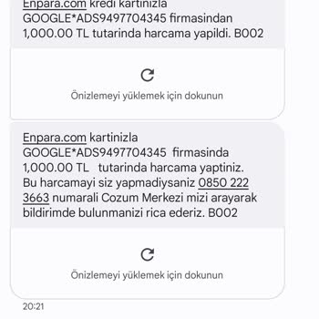 Google Ads Üzerinden İzinsiz Para Çekilmesine Dair Bir Şikayettir