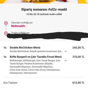 Yemek Sepeti Ve Mc Donald's