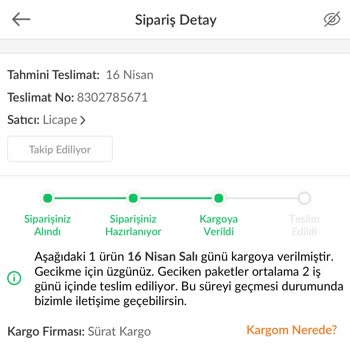 Edirne Sürat Kargo, Siparişim Teslim Edilmiyor