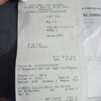 Bosch 8214 Bir Ay Dolmadan Kırılan Başlık. Garanti Karşılamıyor