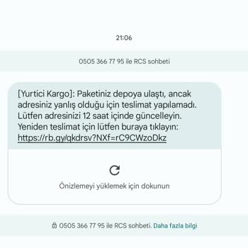 Kargo Teslimatı İçin Şüpheli Mesaj Aldım!