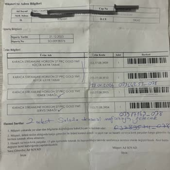 Karaca Züccaciye Kırık Parça Temini