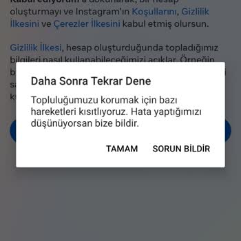 Instagram Hesap Açmamı Engelliyor