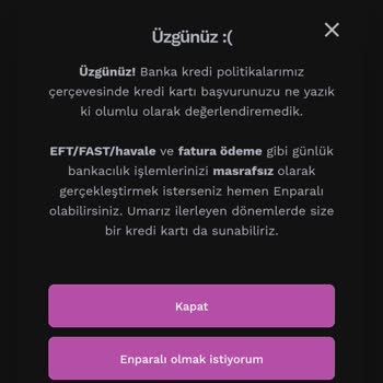 Enpara Kredi Kartı Başvuru İptali