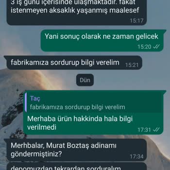 Taçev Hatalı Ürün