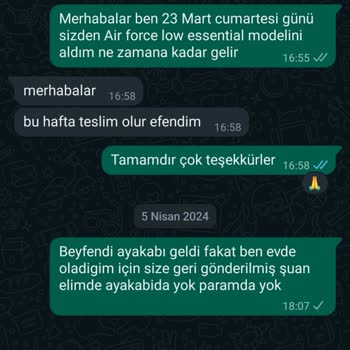 Sneakersonline.tr Ayakkabı Ve Para İade Sorunu
