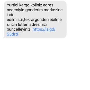 +45 İle Başlayan Kargo Mesajı
