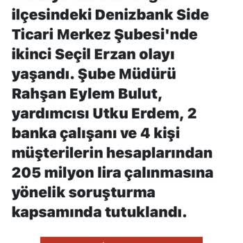 Denizbank Manavgat Şubesi Hesap Özeti Talebim