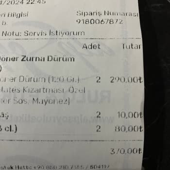 Öncü Döner Soğuk Ürün Ve Eksik Teslimat Hayal Kırıklığı